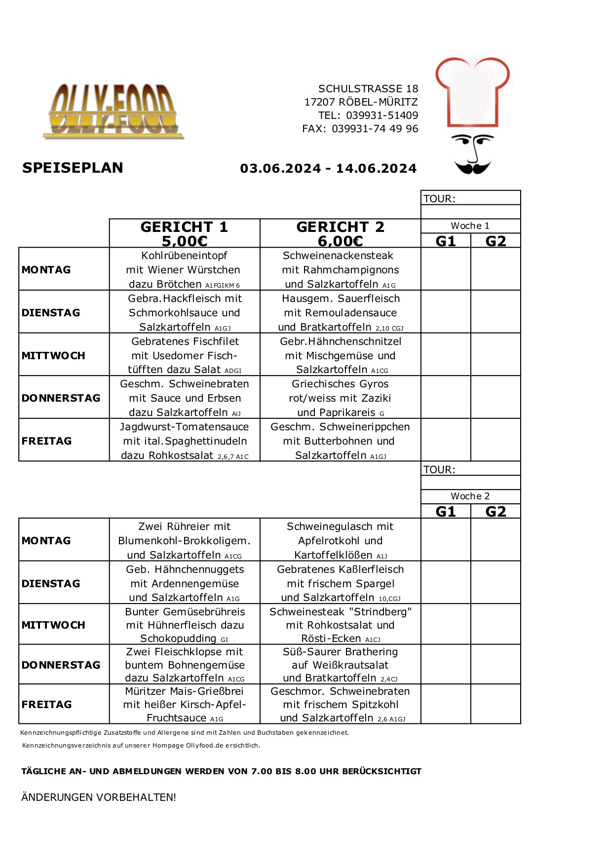 Erwachsenenspeiseplan 03.06.-14.04.24