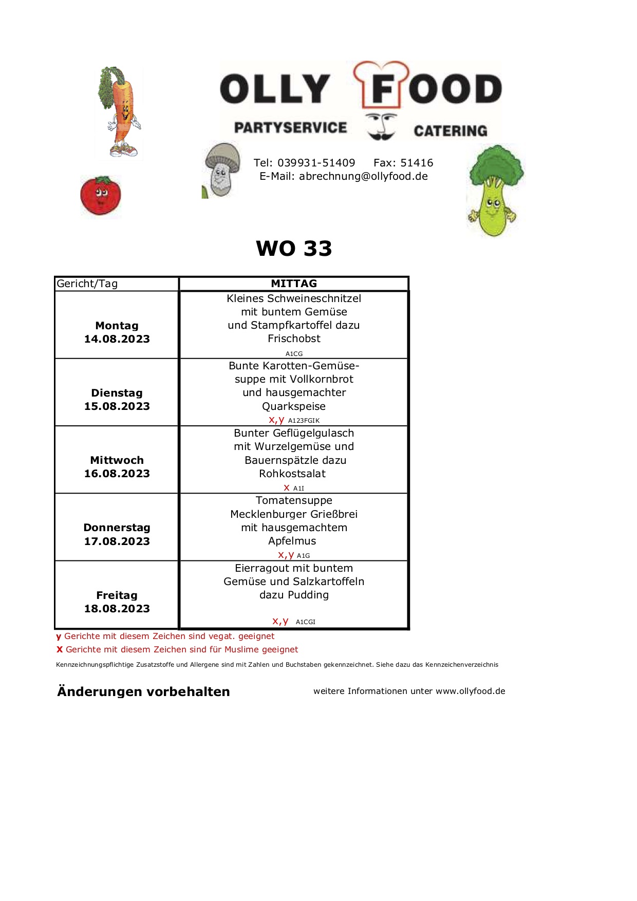 Kinderspeieplan Woche 33