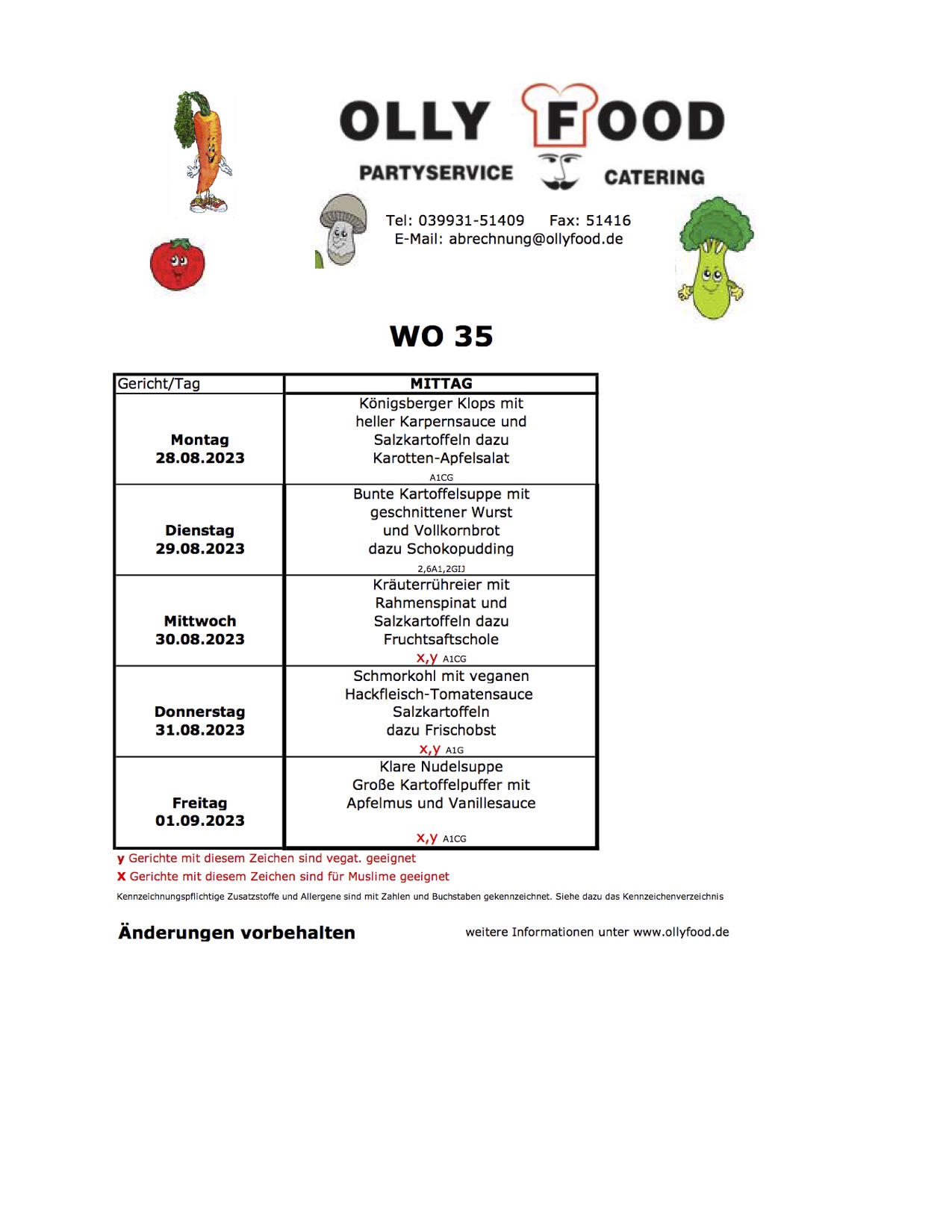 Kinderspeieplan Woche 35