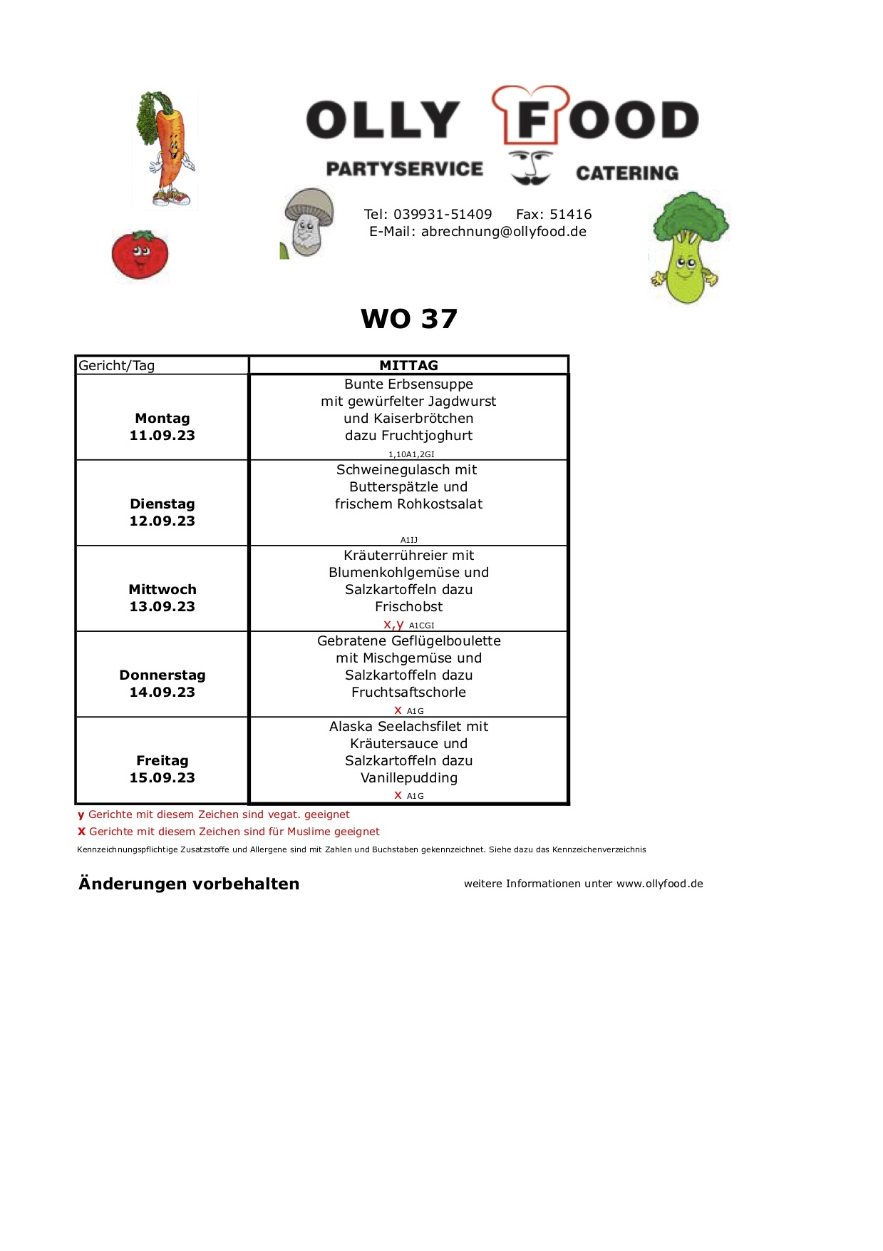 Kinderspeieplan Woche 37