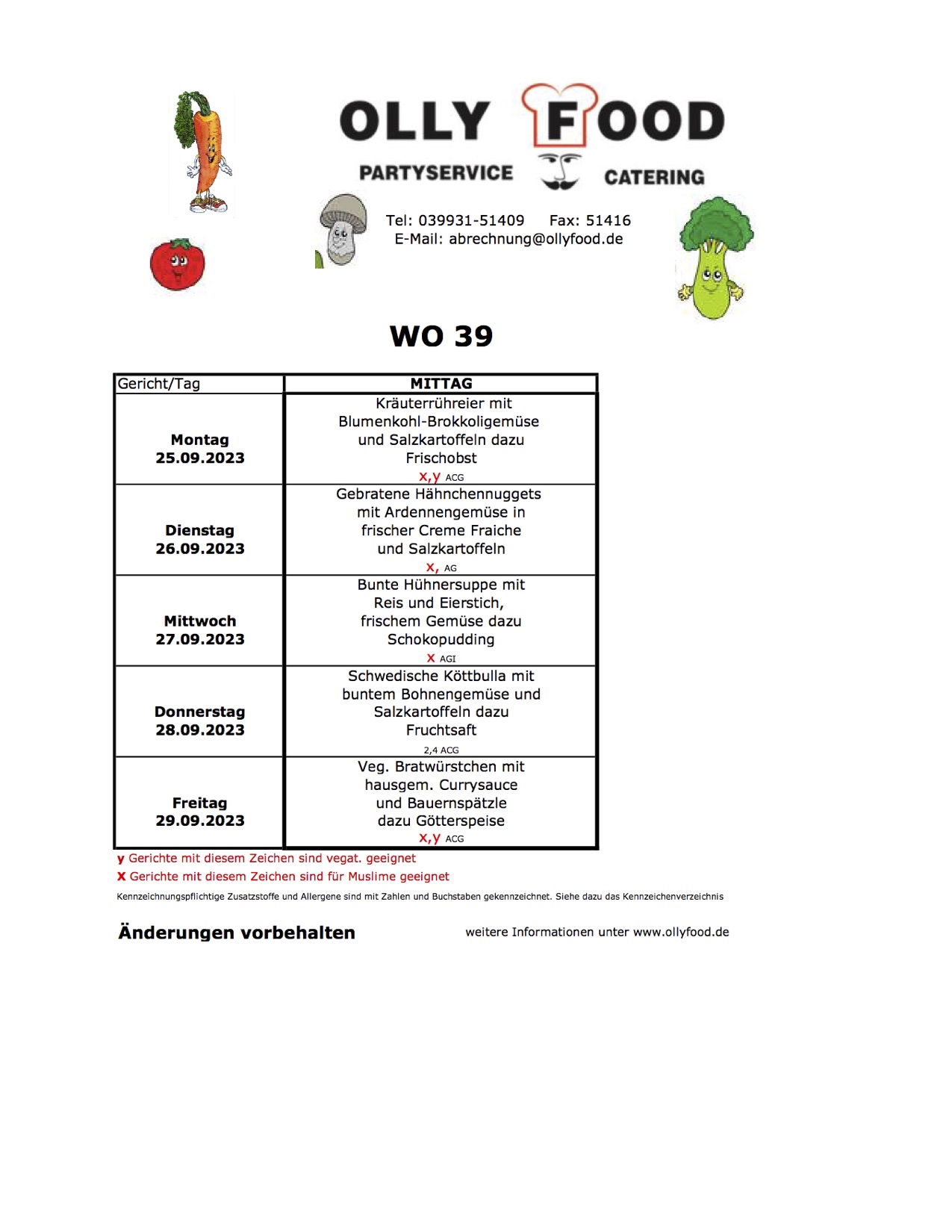 Kinderspeieplan Woche 39