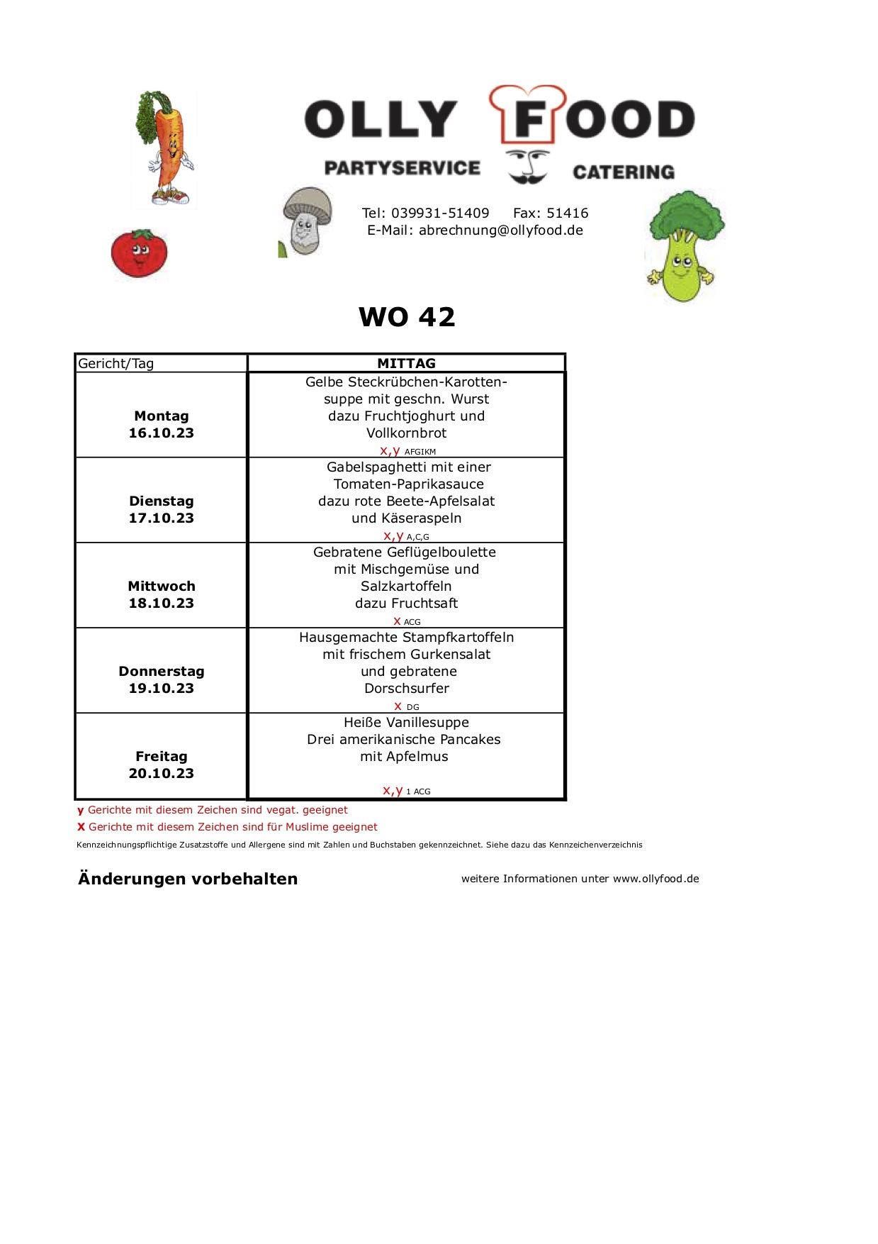 Kinderspeieplan Woche 42